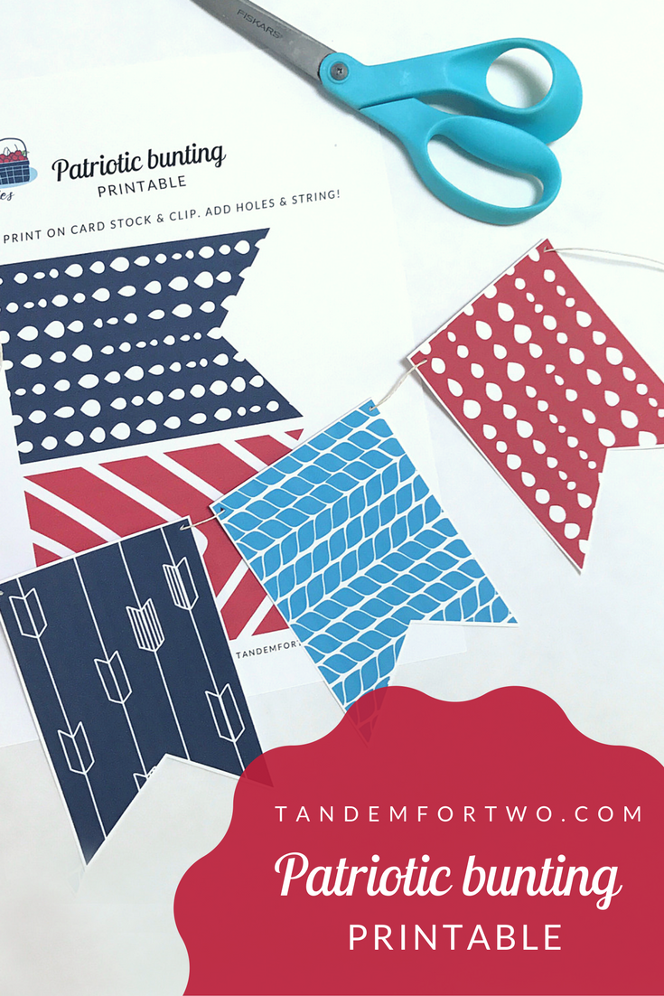 Freebie: Patriotic Bunting Printable – Tandem For Two