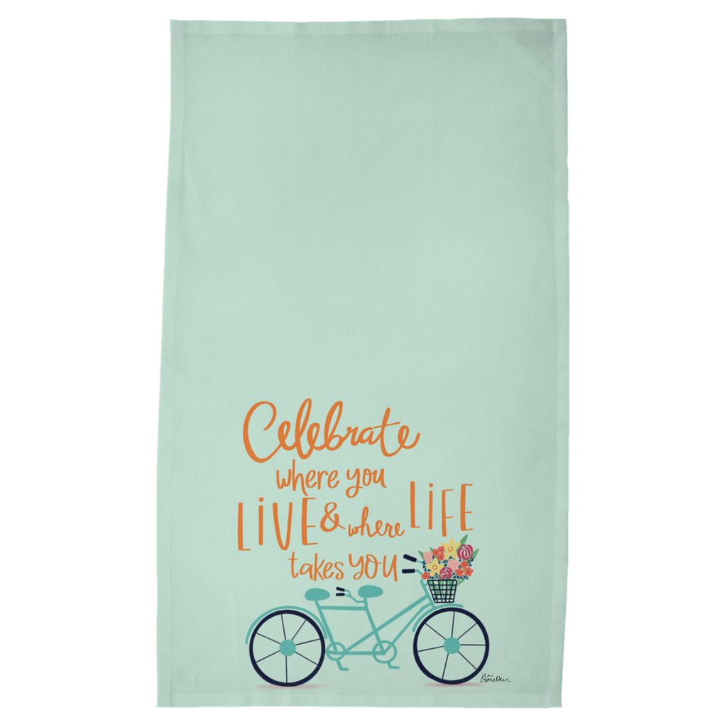 Tea Towel - Celebrate Life Bike
