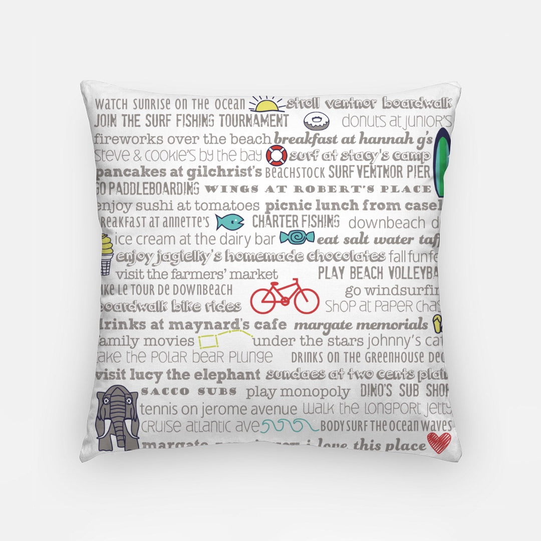Pillow Case 18 Inch - Margate, NJ Bucket List