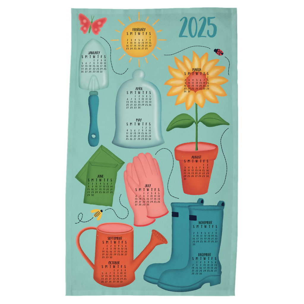 Tea Towel - 2025 Garden Calendar