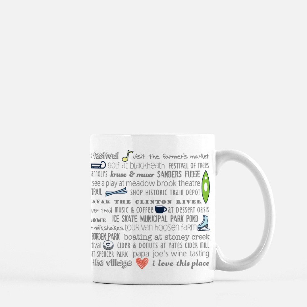 Mug - 11oz Rochester, MI Bucket List