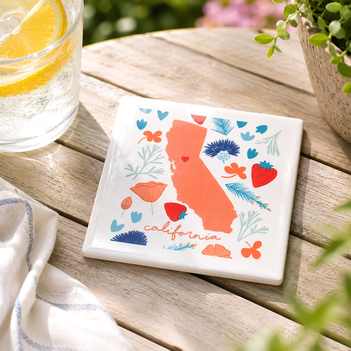 California - Ceramic Coaster