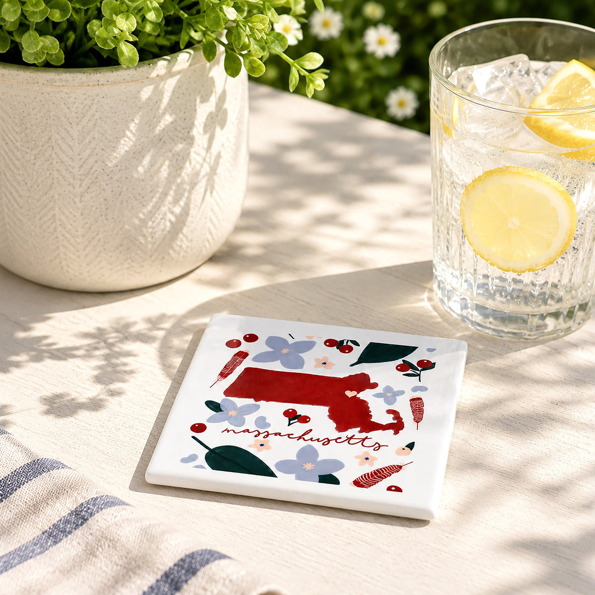 Massachusetts - Ceramic Coaster