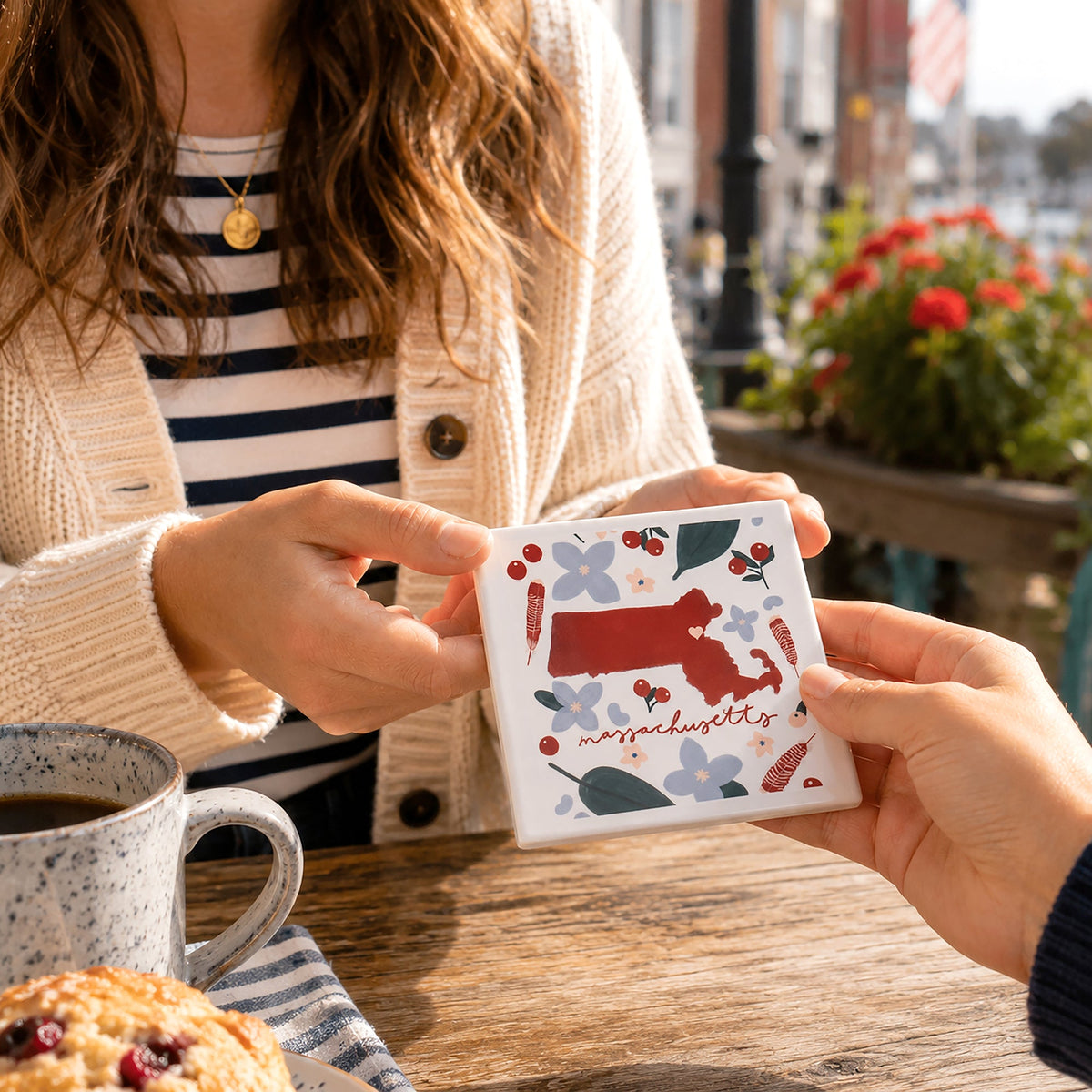 Massachusetts - Ceramic Coaster