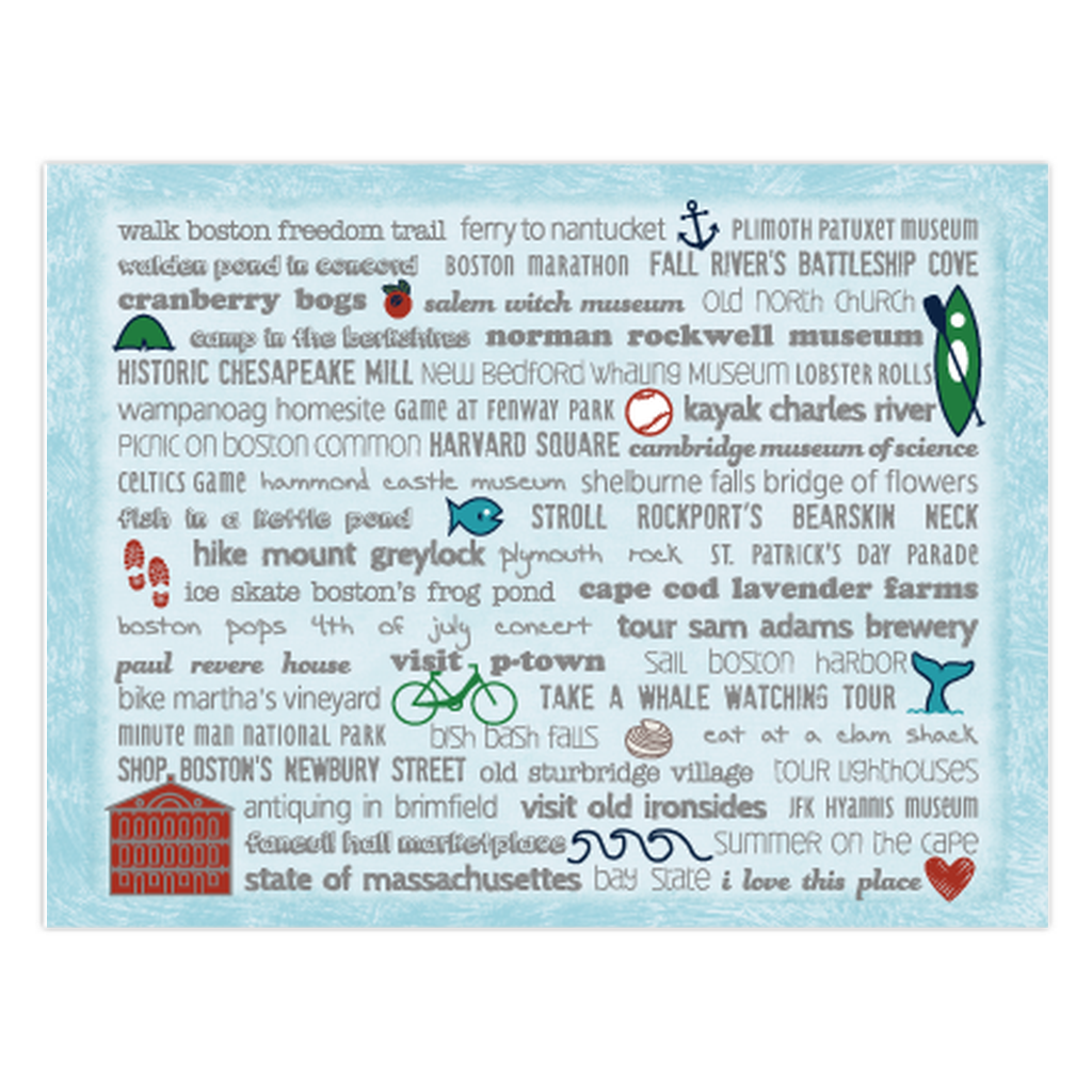 Notecards - Set of 10 Massachusetts Bucket List