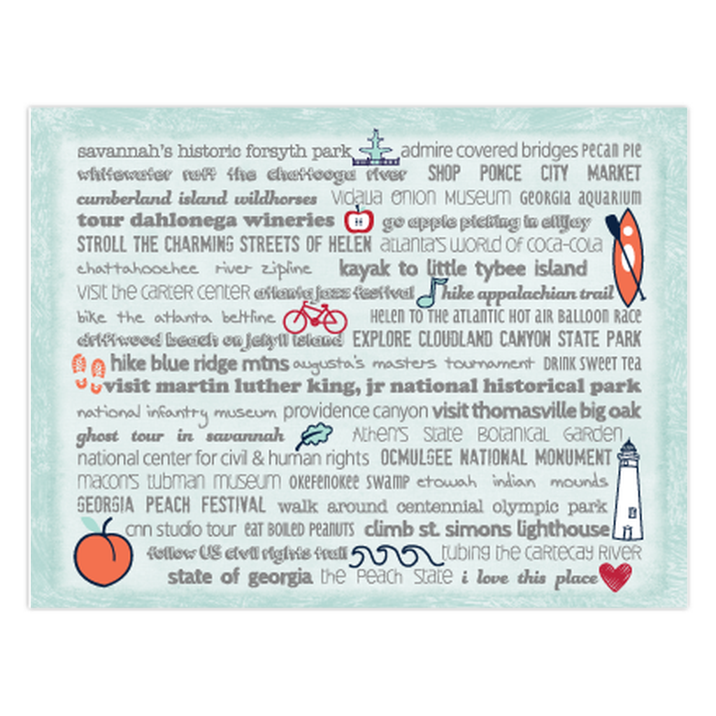 Notecards - Set of 10 Georgia Bucket List