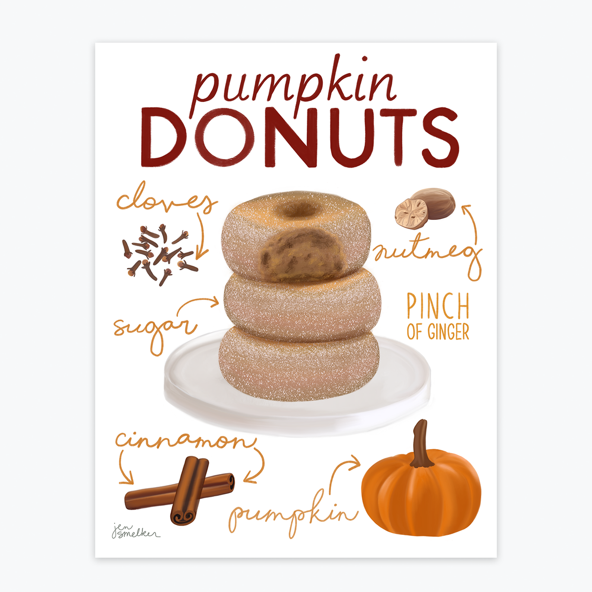 Art Print - Pumpkin Donuts