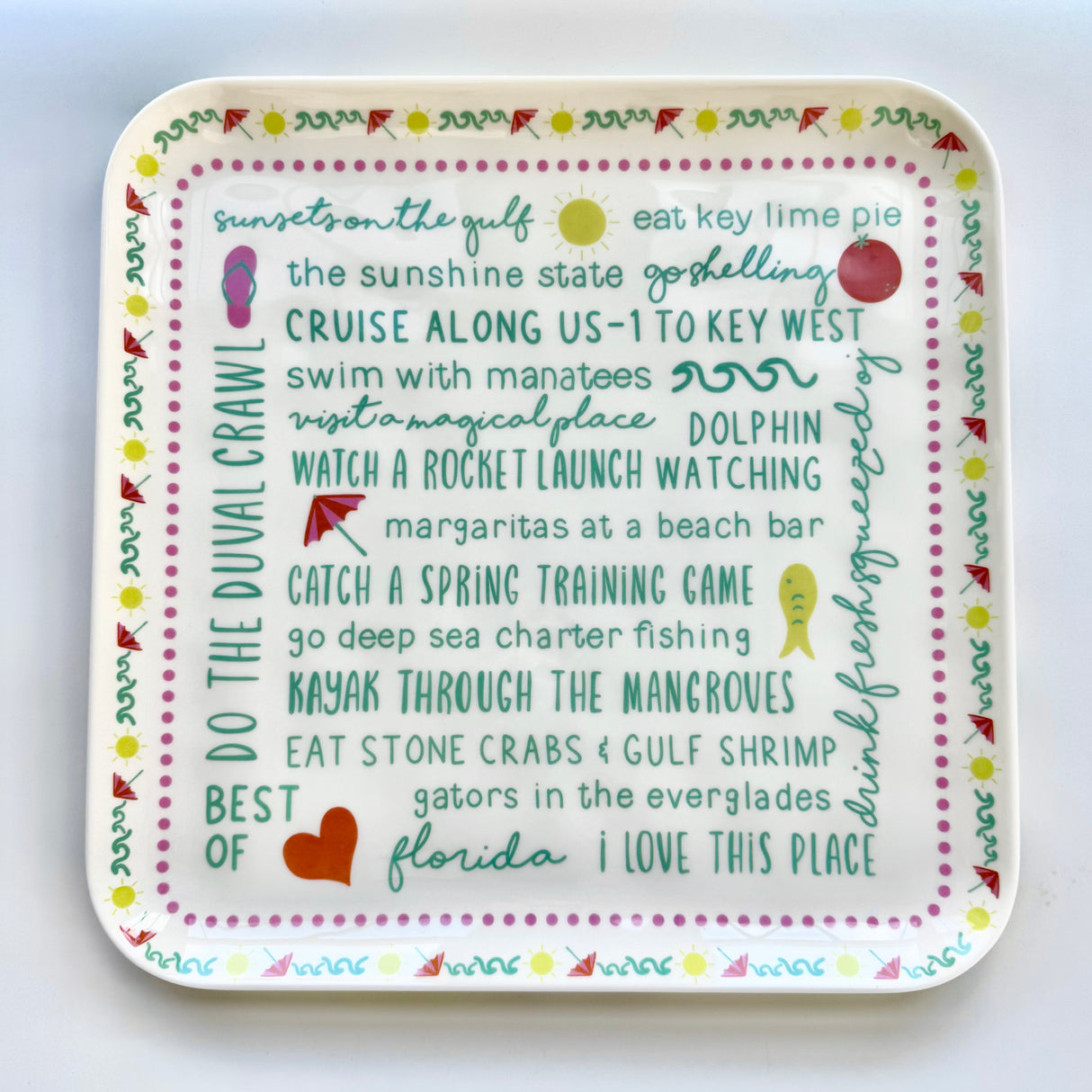 Florida States in Bloom - Melamine Tray