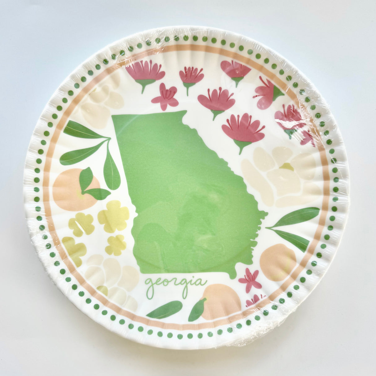 Georgia States in Bloom - Set of 4 Melamine Plates