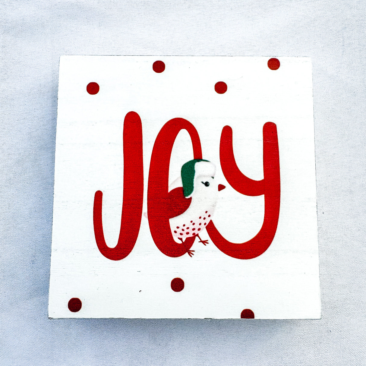 Christmas - Joy Bird Wood Wall Block