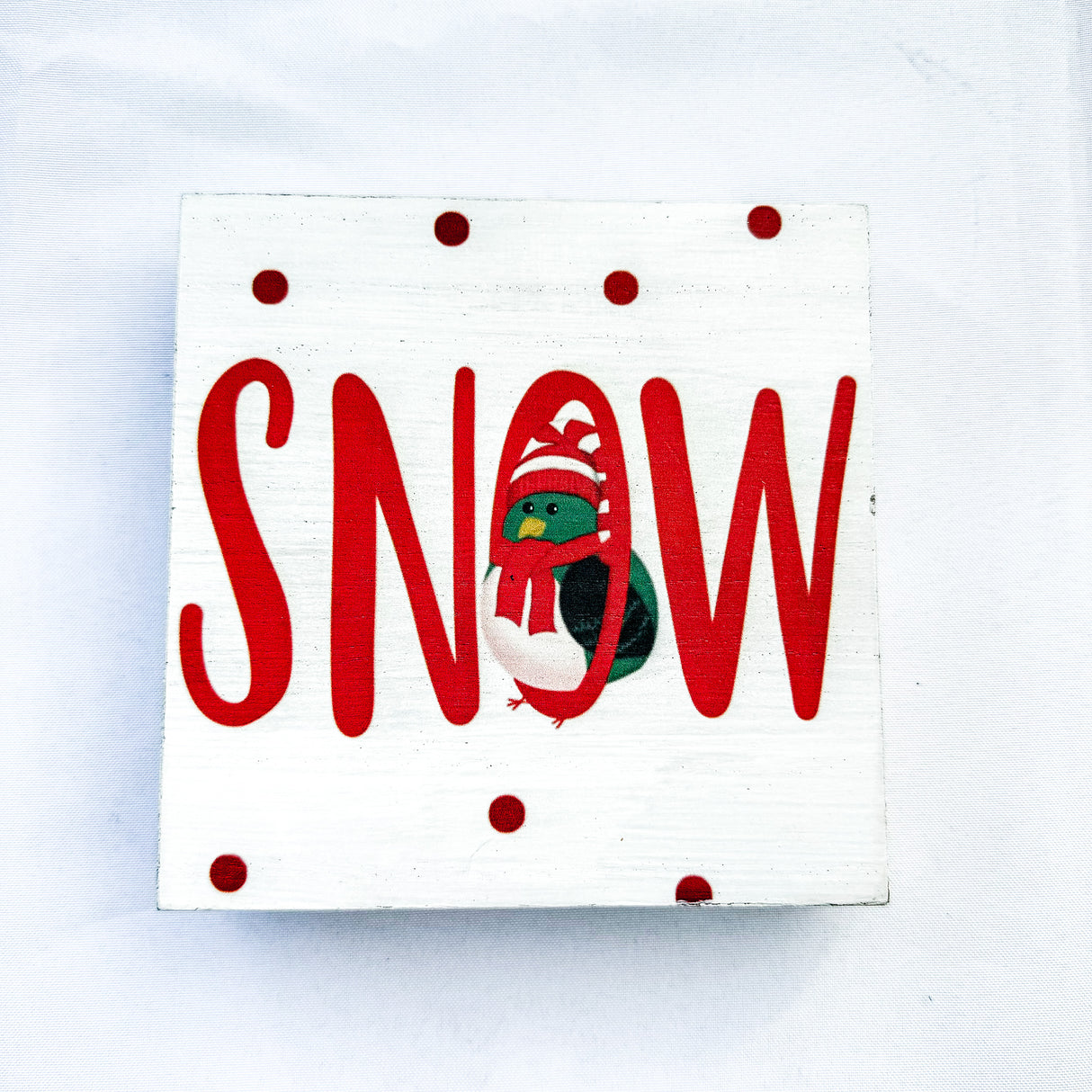 Christmas - Snow Bird Wood Wall Block