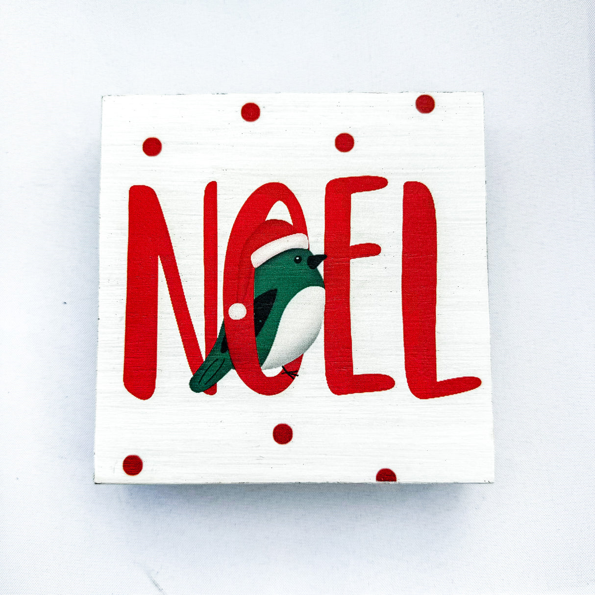 Christmas - Noel Bird Wood Wall Block