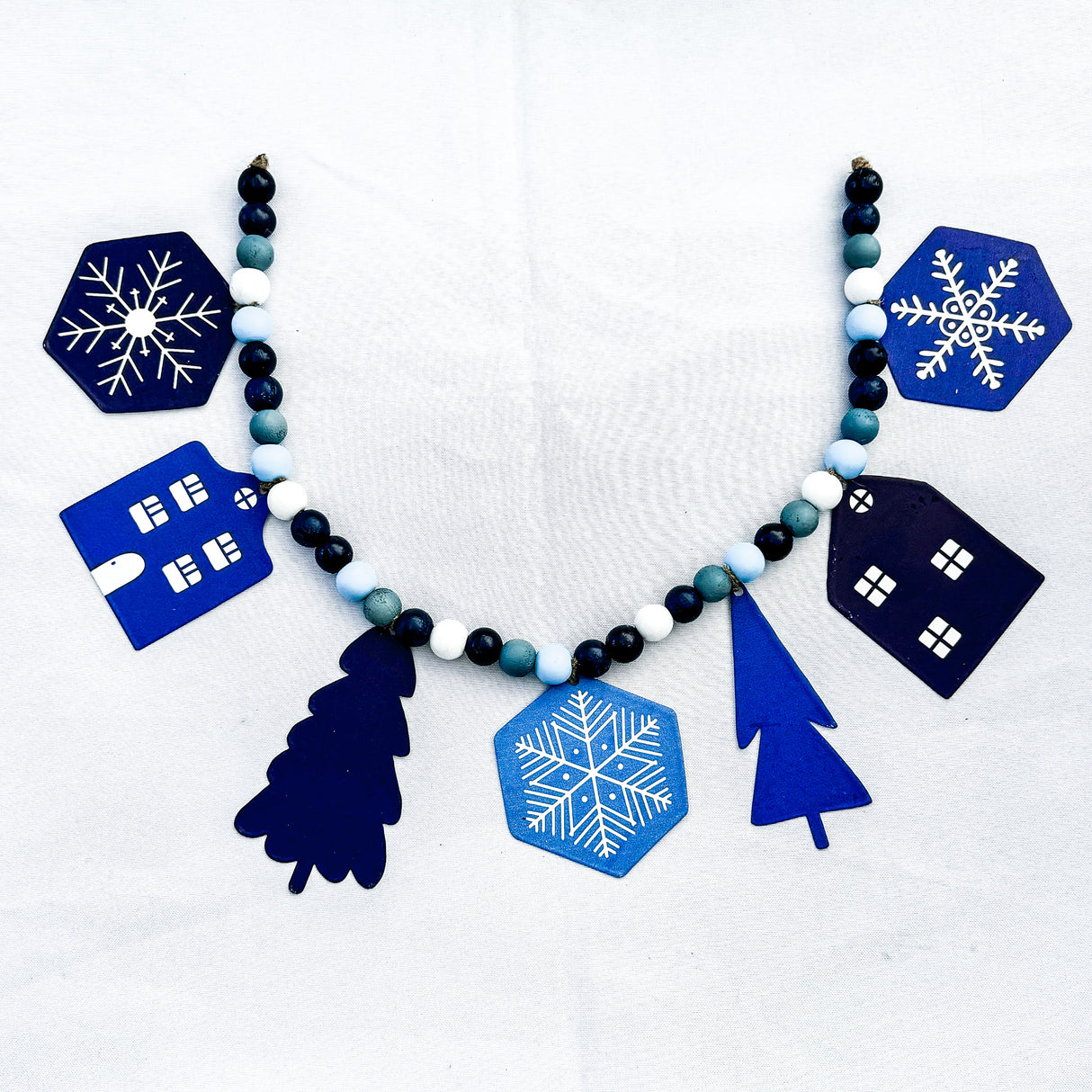 Winter - Wood Bead and Metal Garland