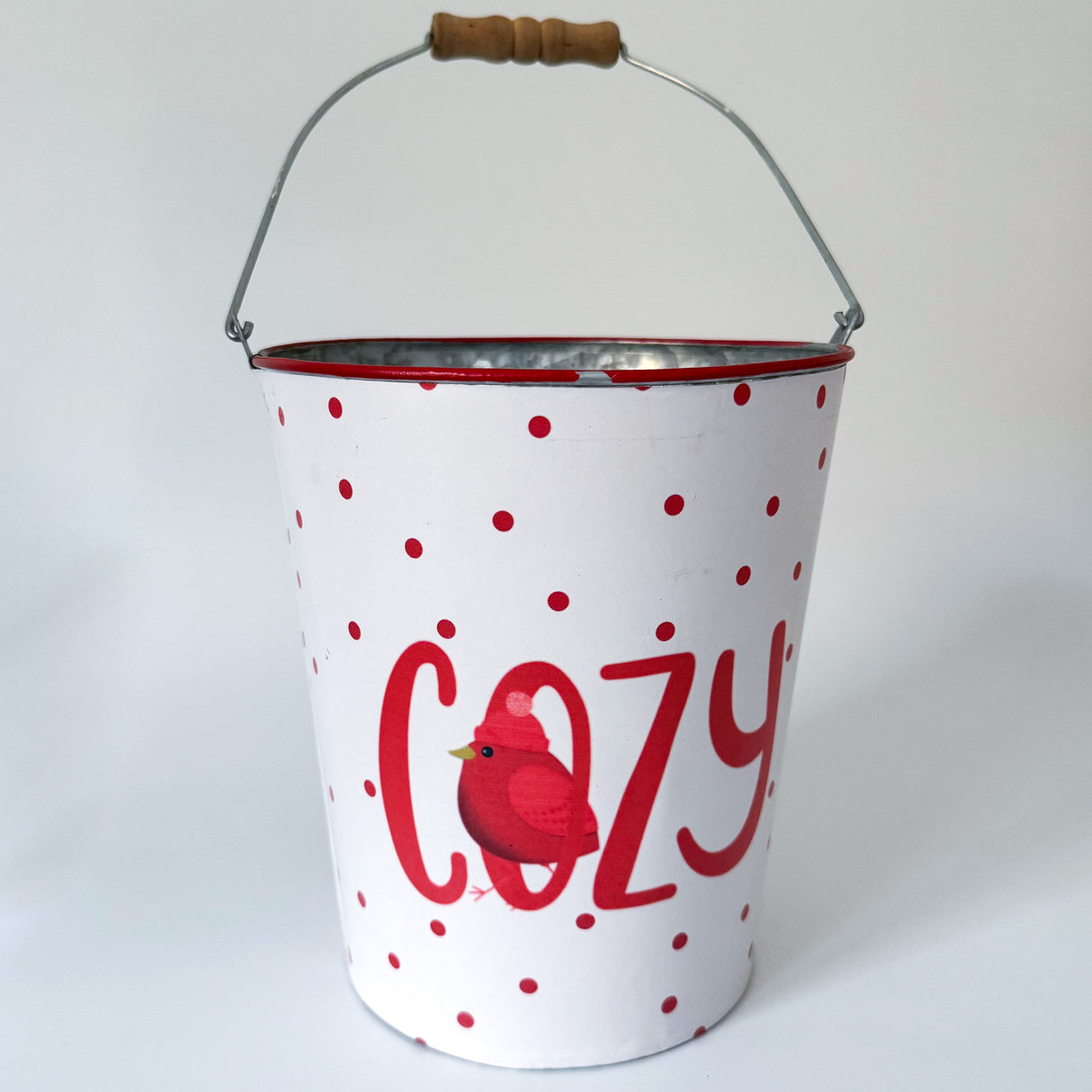 Christmas - Cozy Bird Metal Pail