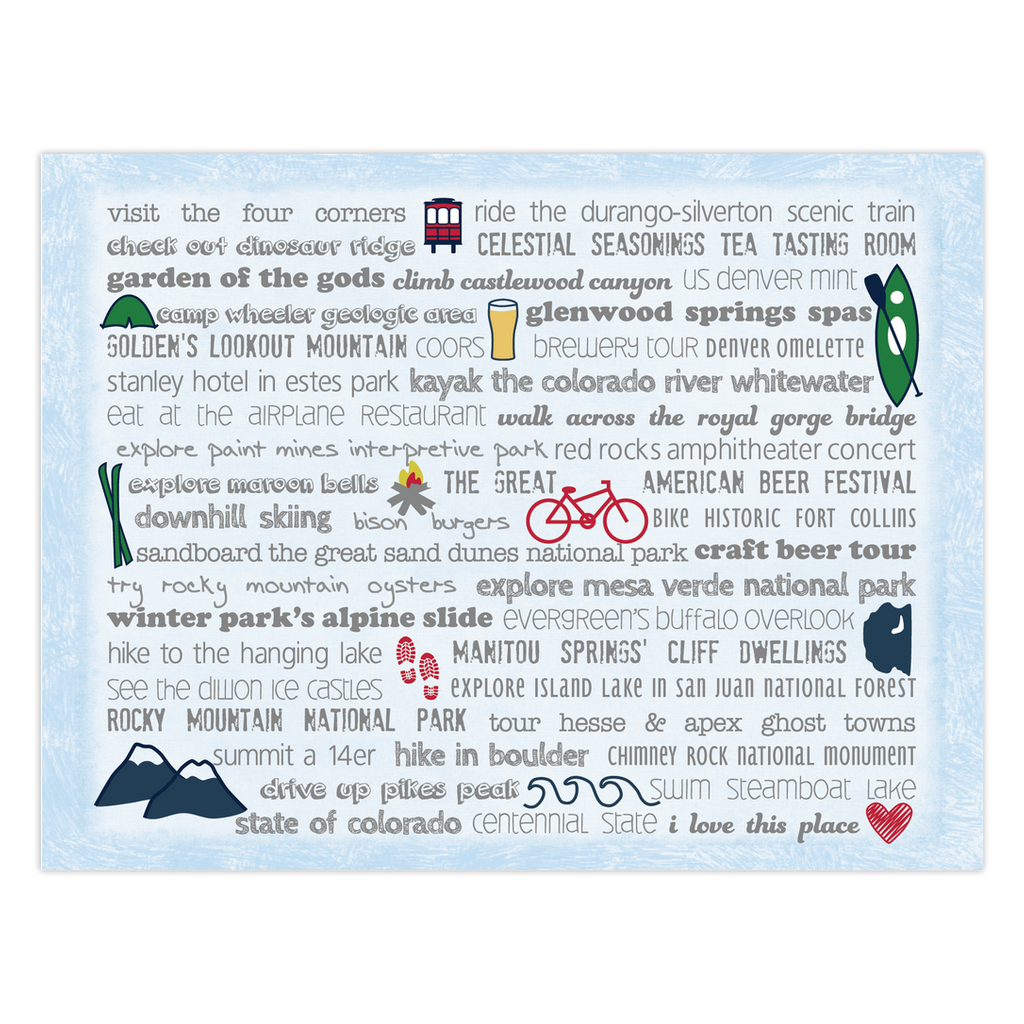 Notecards - Set of 10 Colorado Bucket List