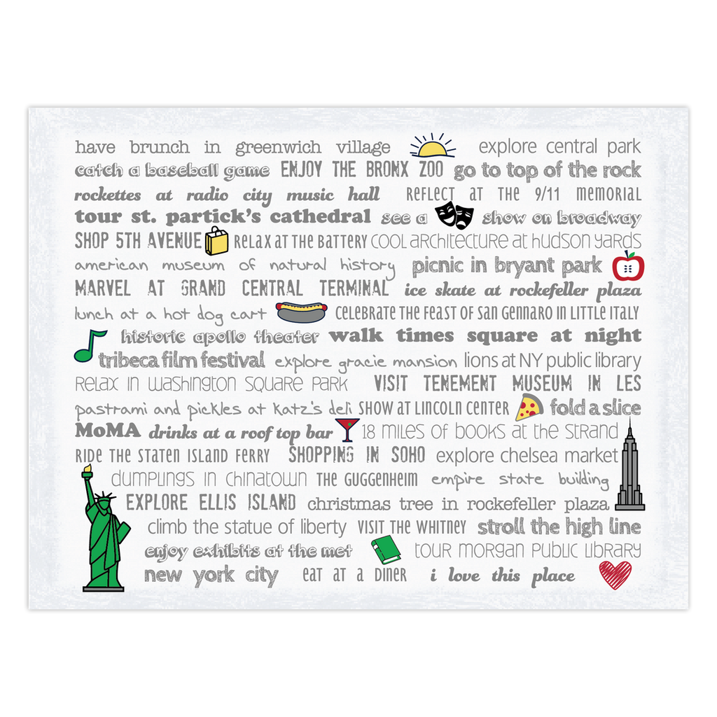 Notecards - Set of 10 New York City Bucket List