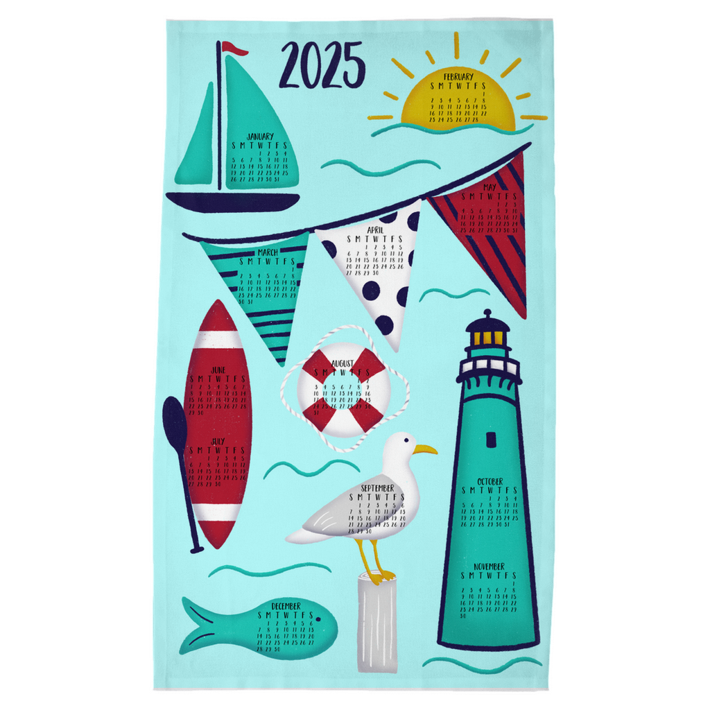Tea Towel - 2025 Nautical Calendar