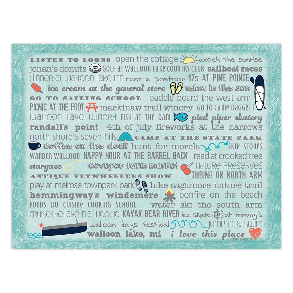 Notecards - Set of 10 Walloon Lake Bucket List