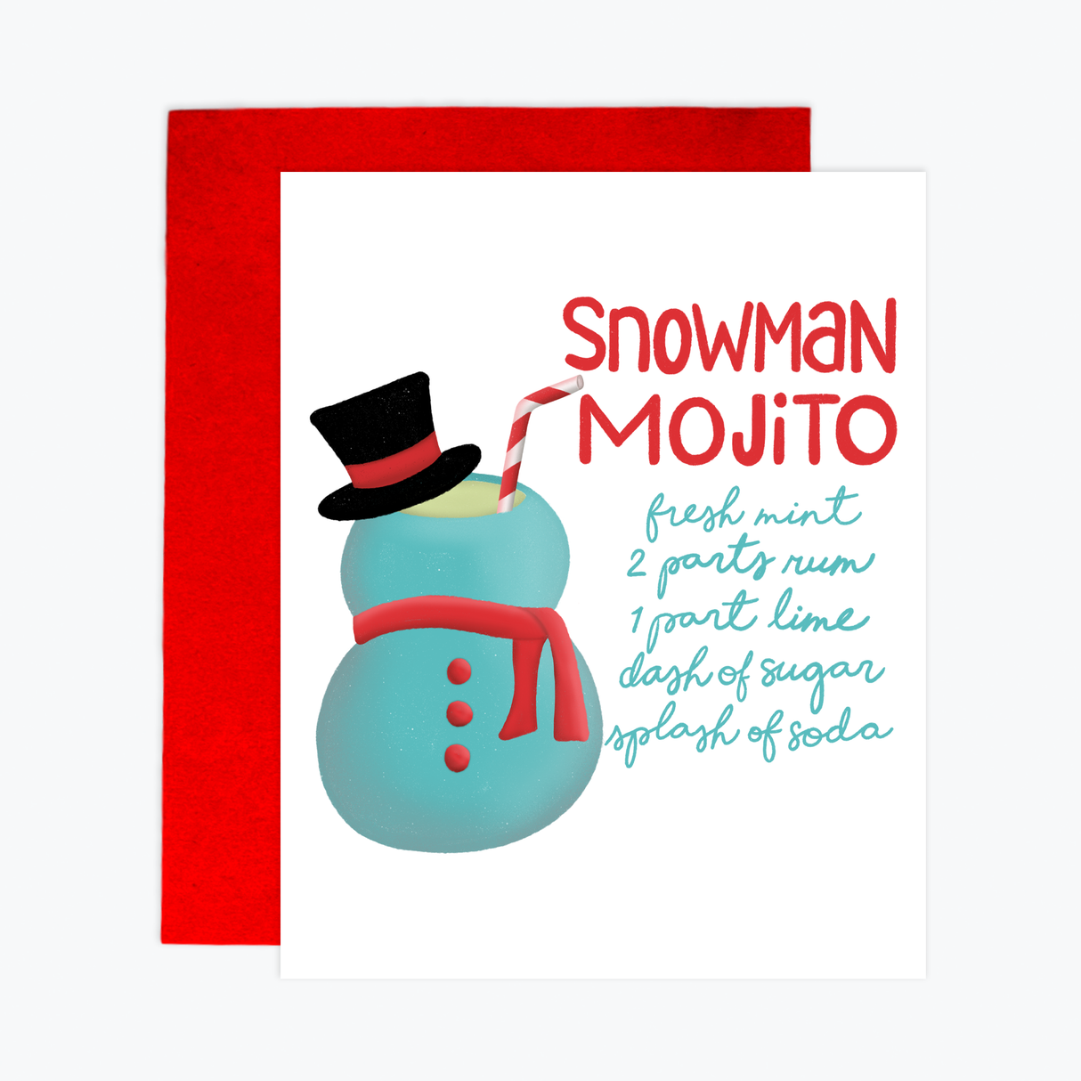 Greeting Card - Snowman Mojito