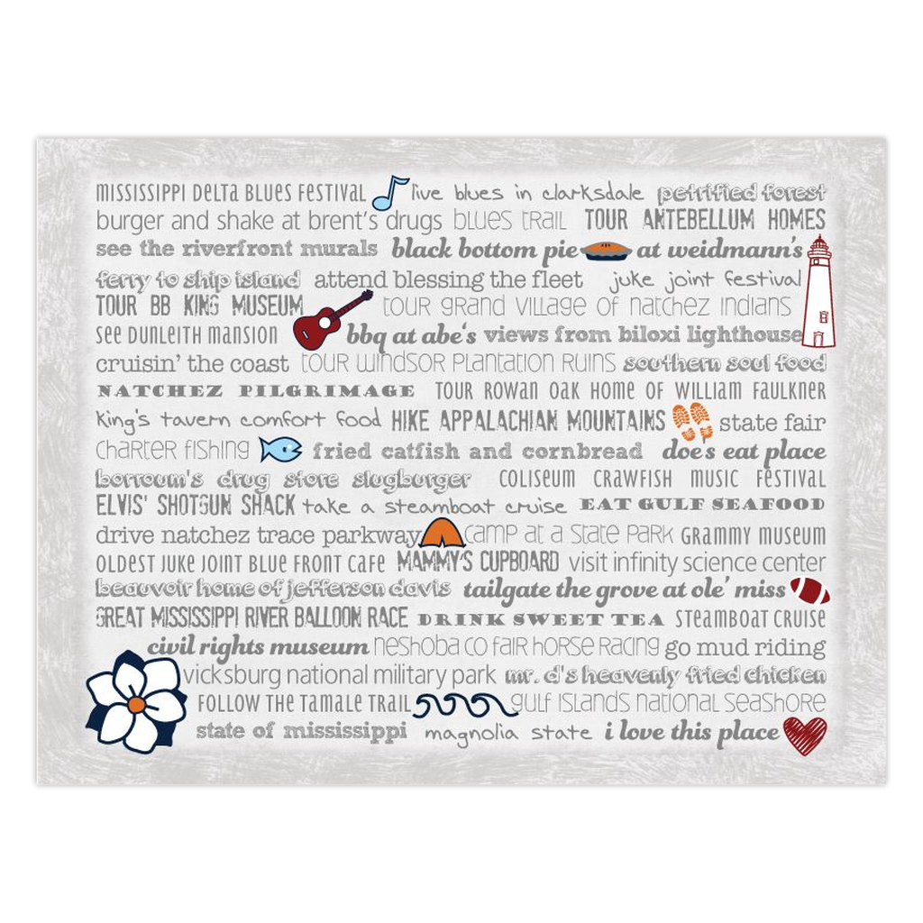 Notecards - Set of 10 Mississippi Bucket List