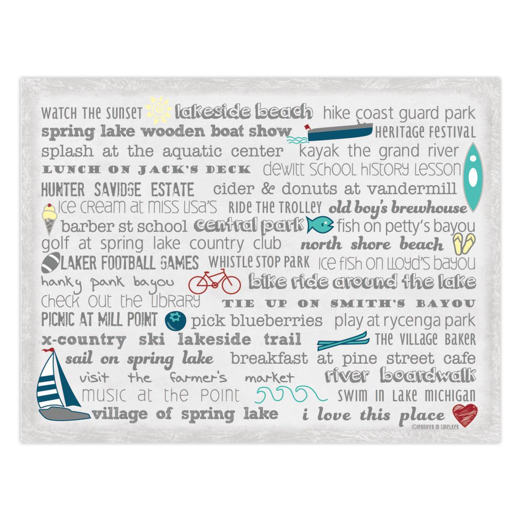 Notecards - Set of 10 Spring Lake Bucket List