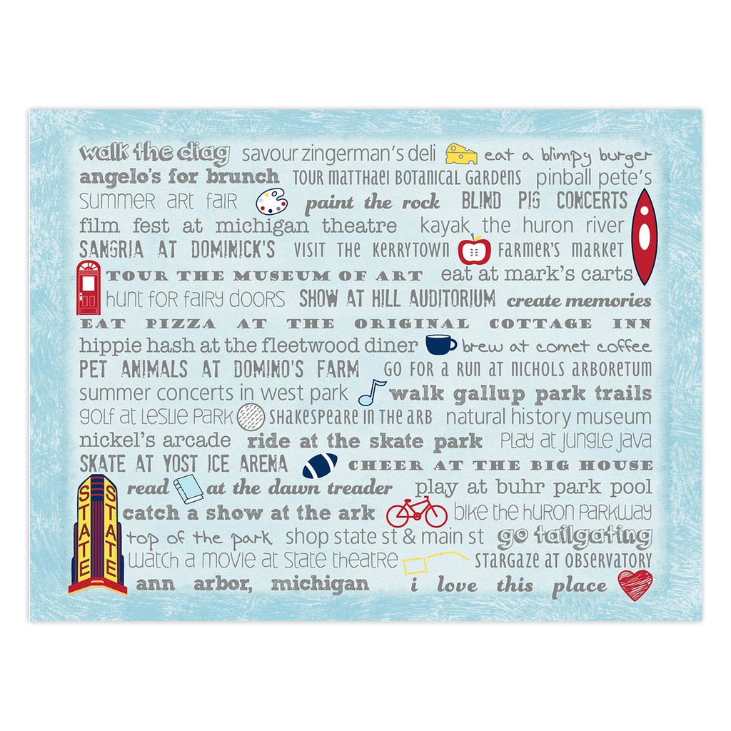 Notecards - Set of 10 Ann Arbor Bucket List