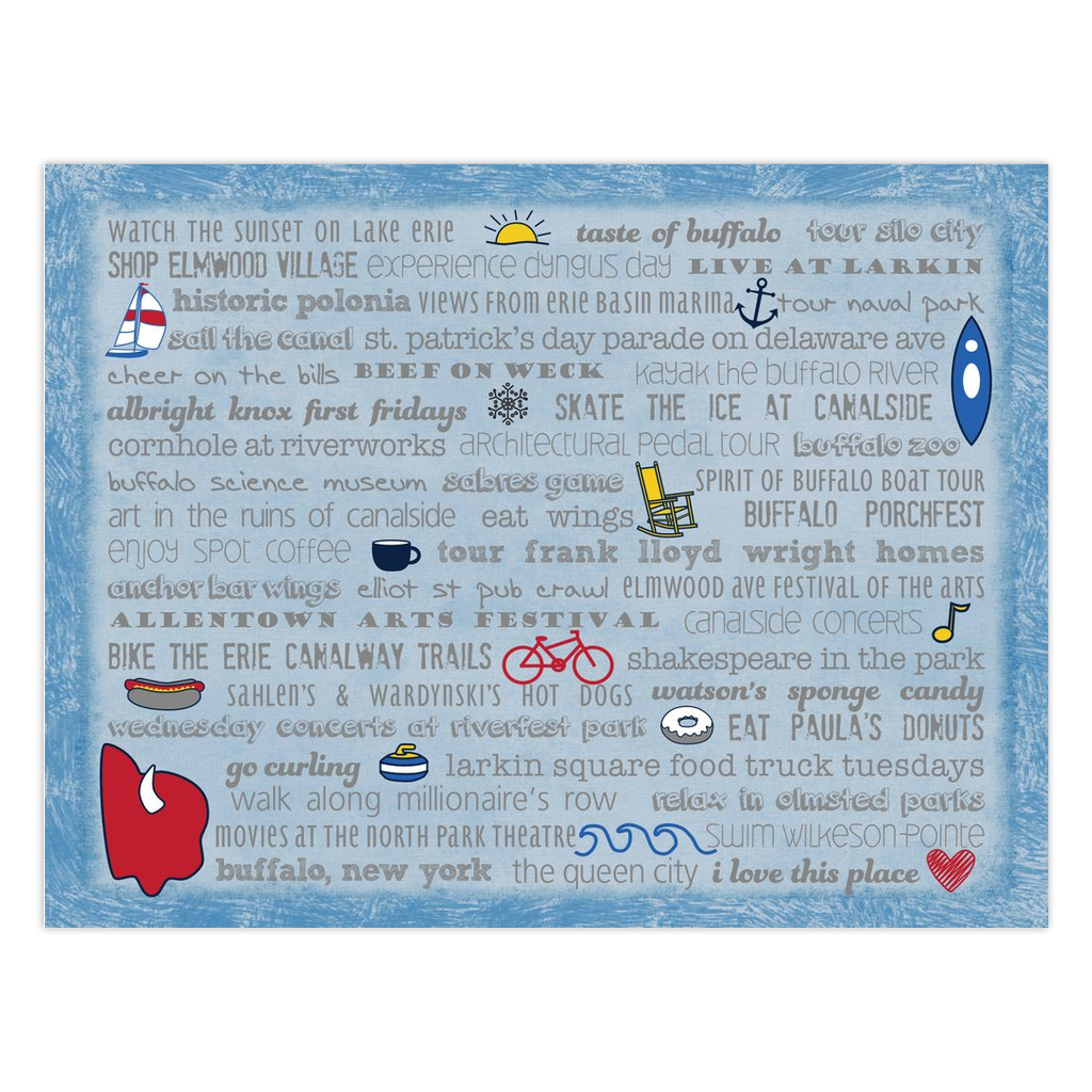 Notecards - Set of 10 Buffalo Bucket List