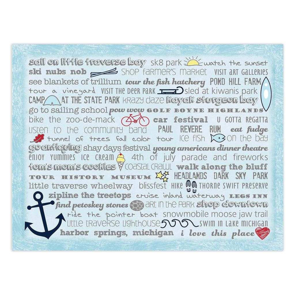 Notecards - Set of 10 Harbor Springs Bucket List