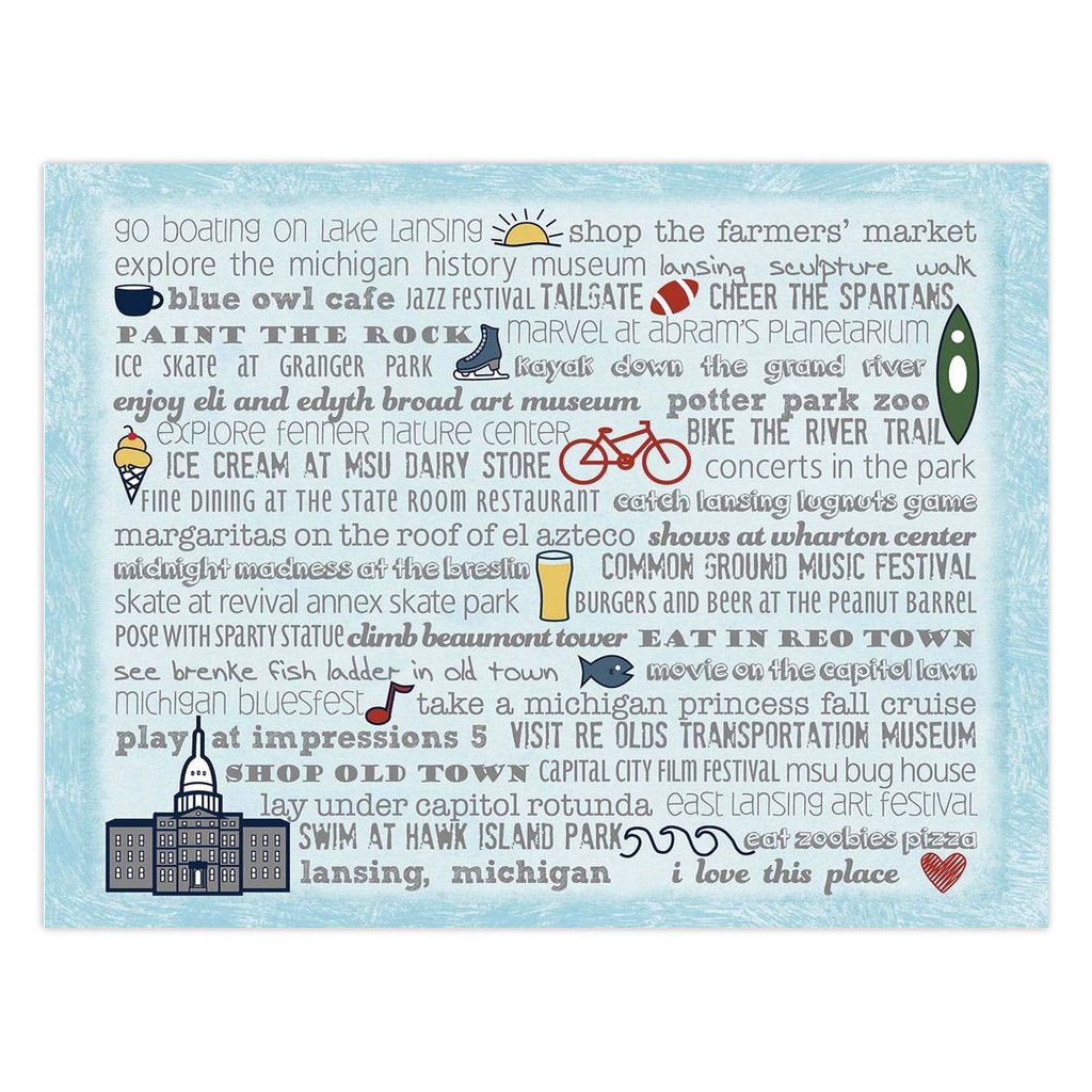 Notecards - Set of 10 Lansing Bucket List