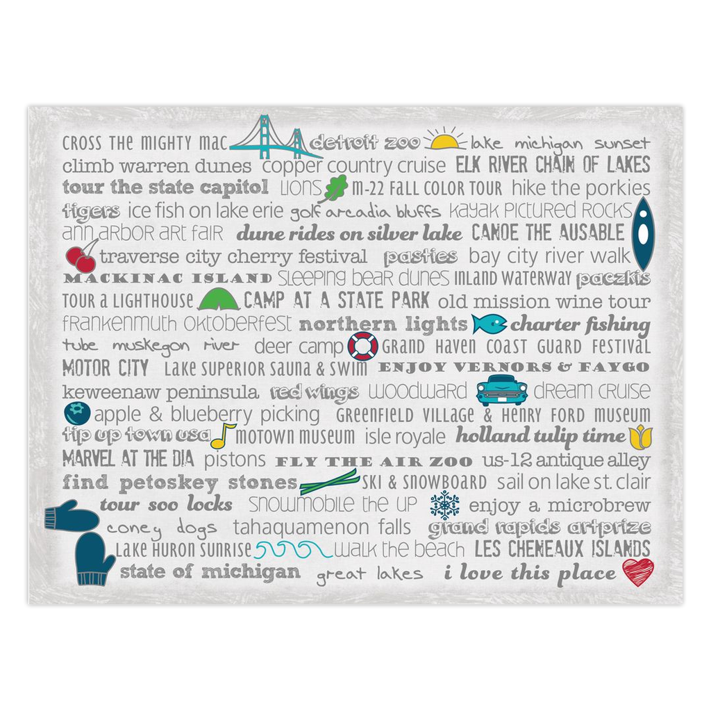 Notecards - Set of 10 Michigan Bucket List