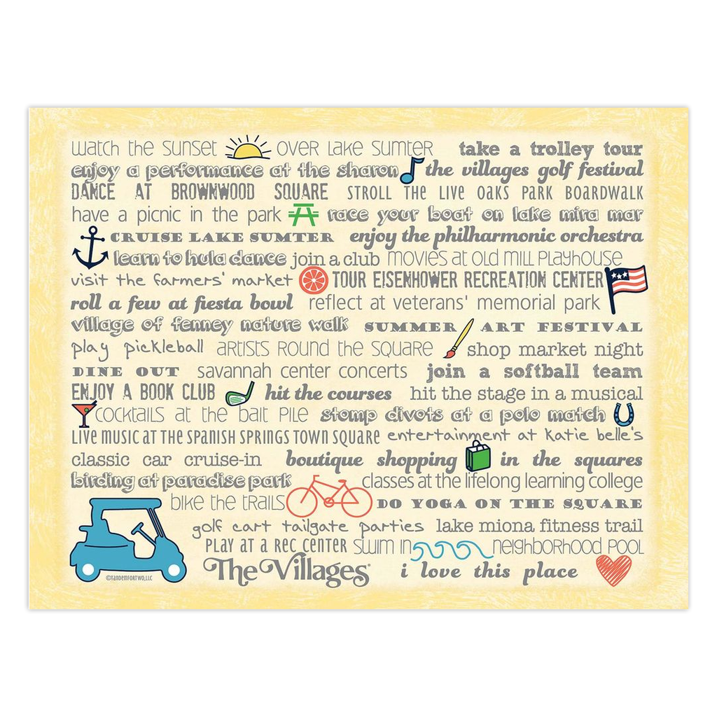 Notecards - Set of 10 The Villages Bucket List