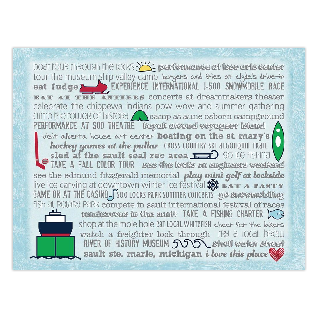 Notecards - Set of 10 Sault Ste. Marie Bucket List