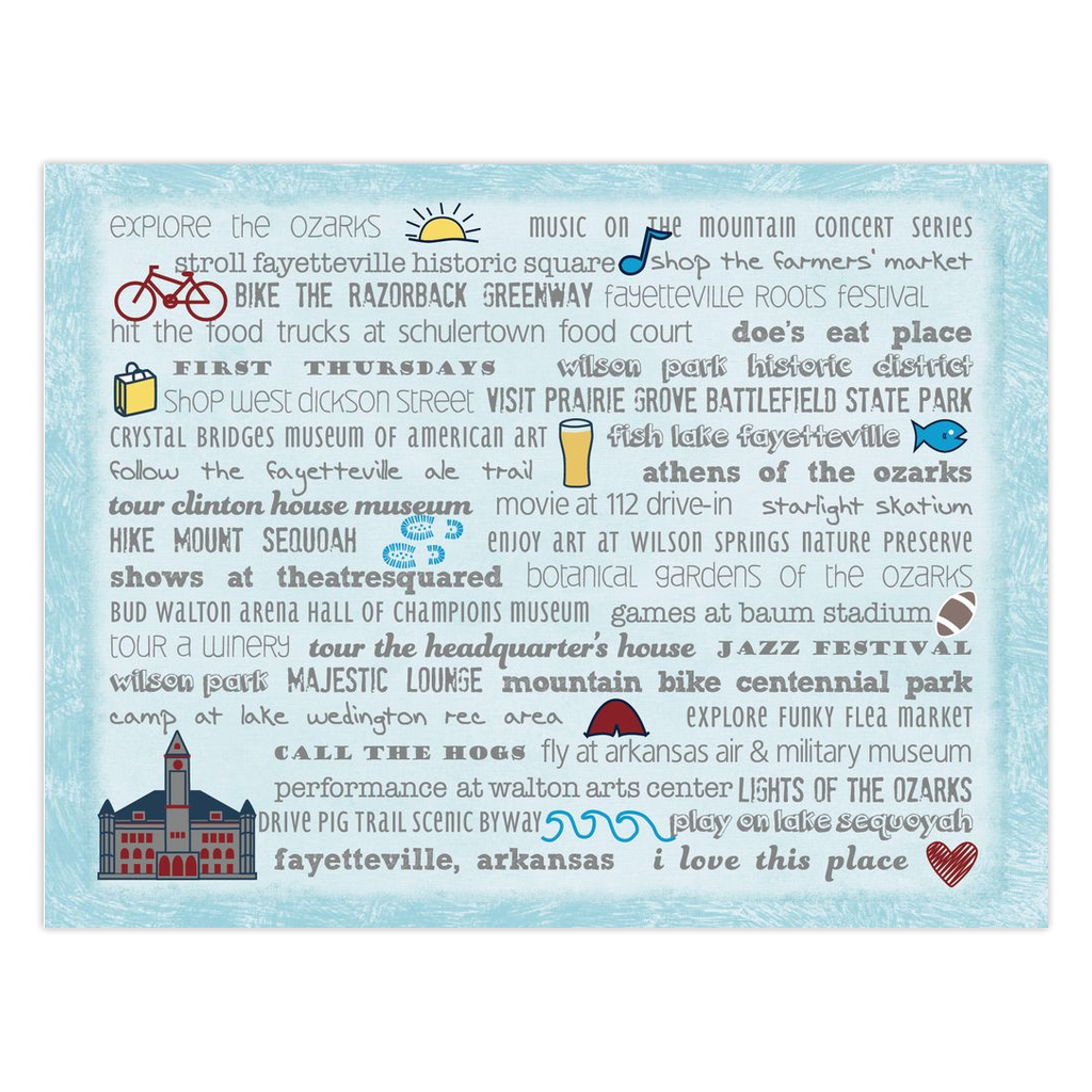 Notecards - Set of 10 Fayetteville Bucket List