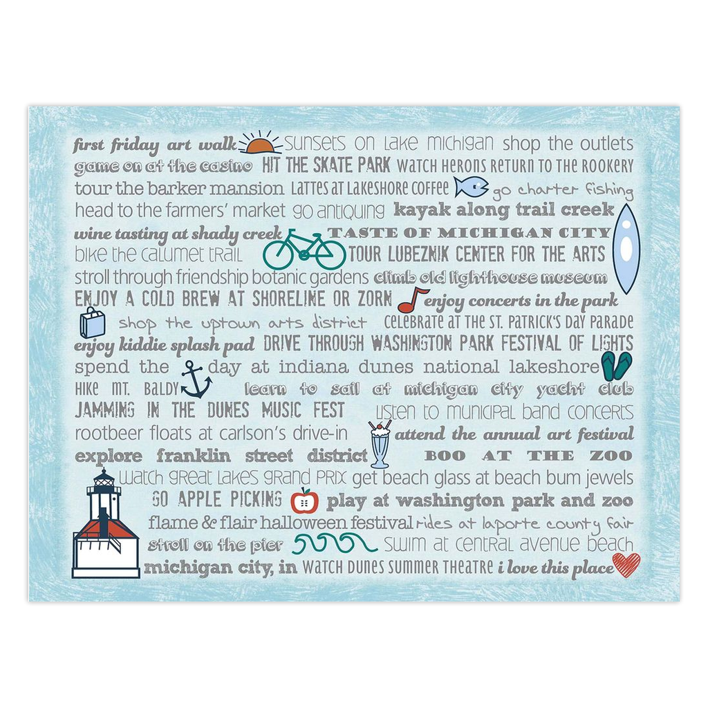Notecards - Set of 10 Michigan City Bucket List