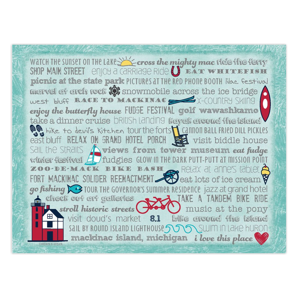 Notecards - Set of 10 Mackinac Island Bucket List