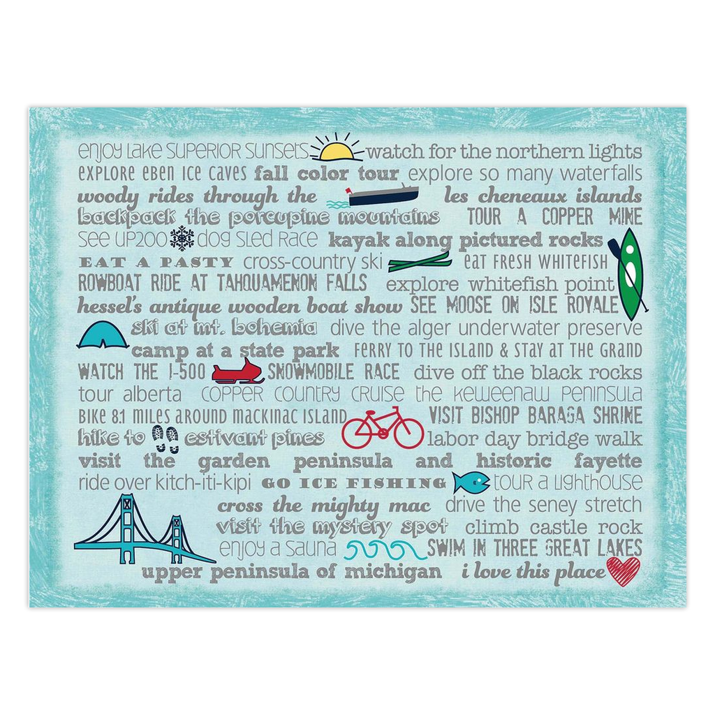 Notecards - Set of 10 Upper Peninsula of Michigan Bucket List
