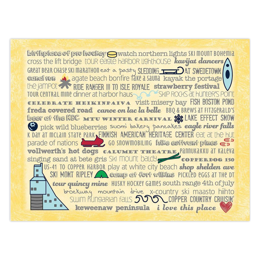 Notecards - Set of 10 Keweenaw Bucket List