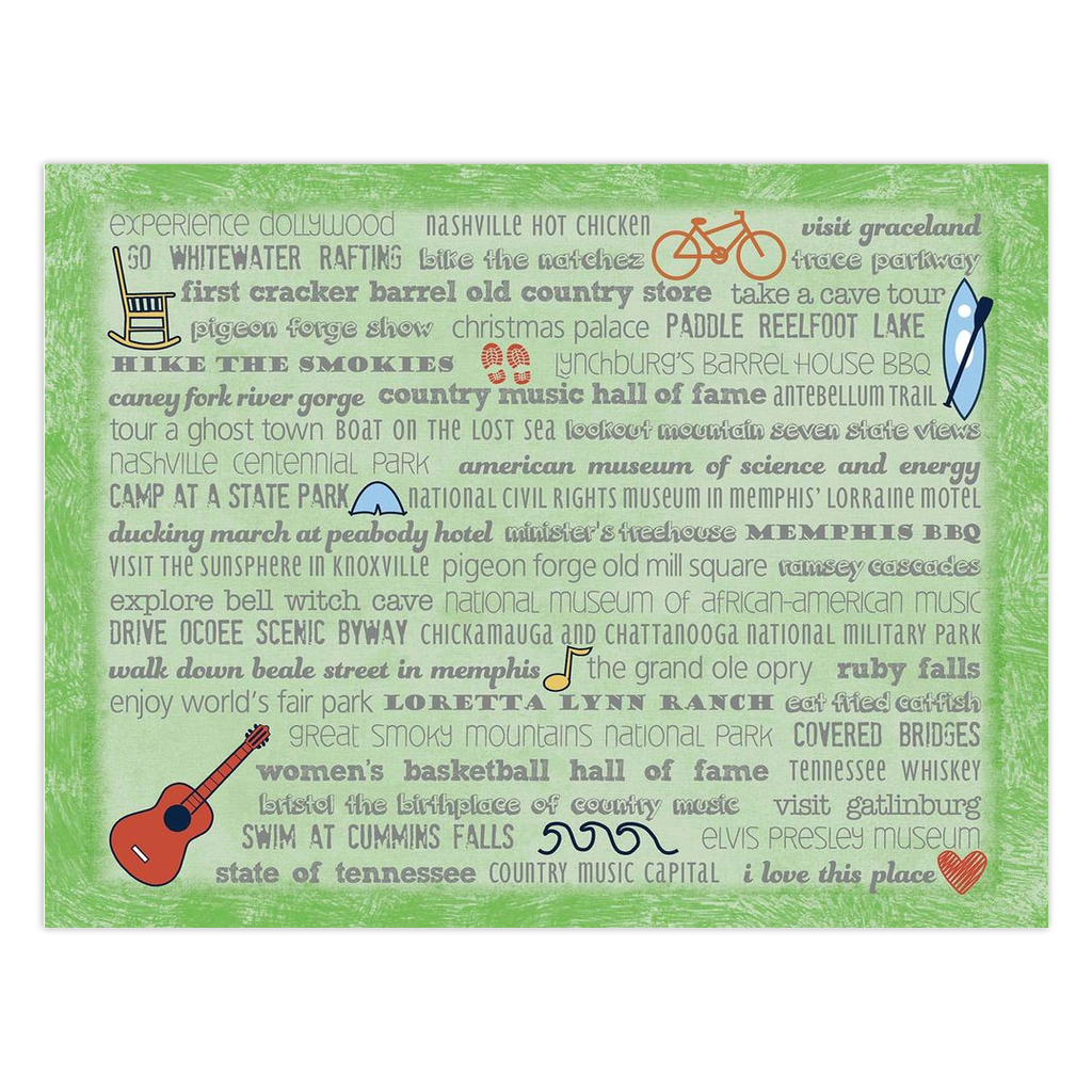 Notecards - Set of 10 Tennessee Bucket List