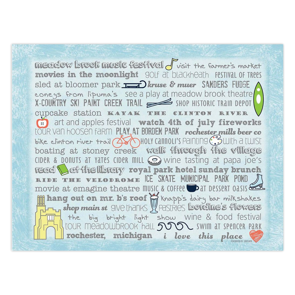 Notecards - Set of 10 Rochester Bucket List