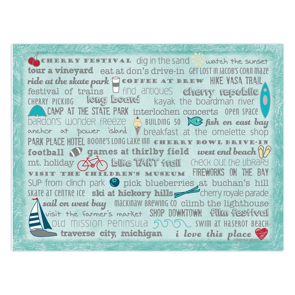 Notecards - Set of 10 Traverse City Bucket List