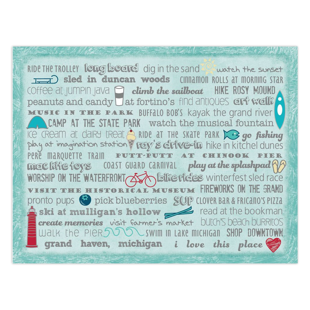 Notecards - Set of 10 Grand Haven Bucket List
