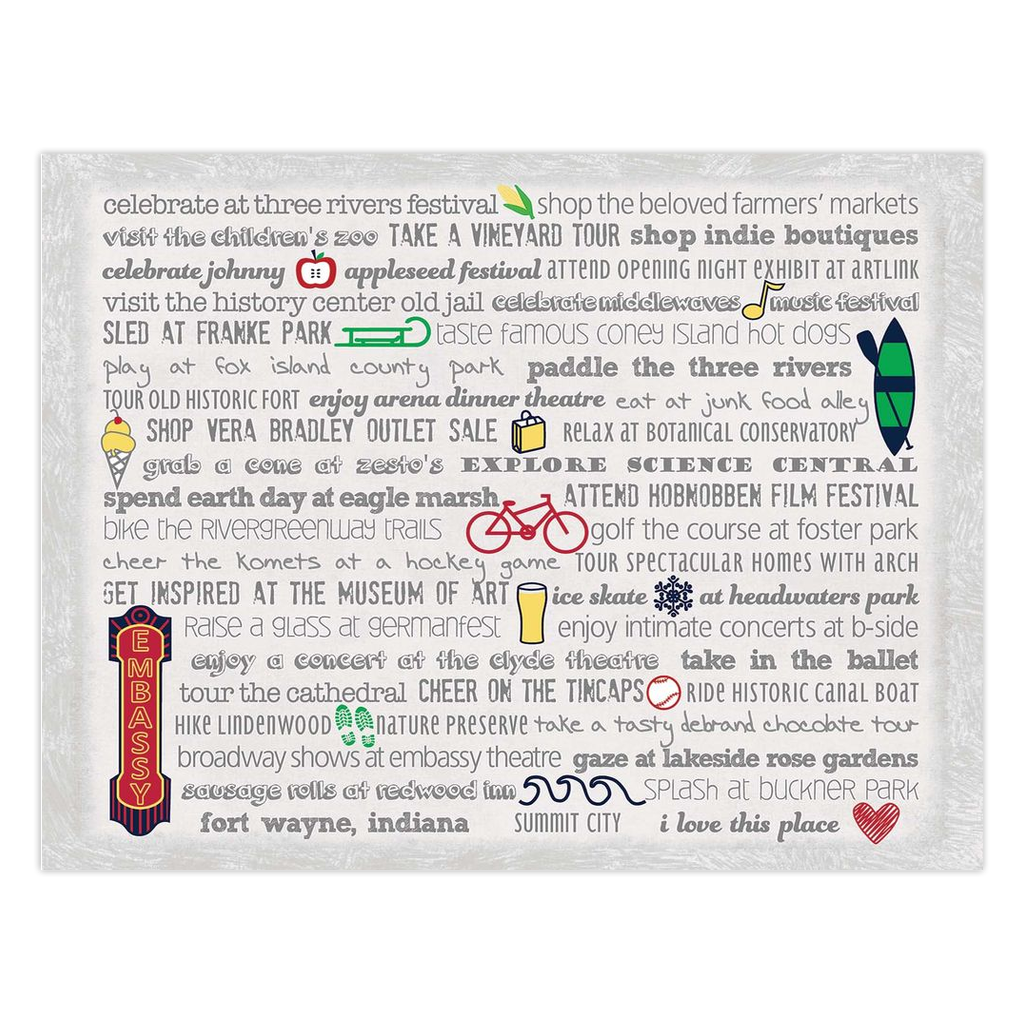 Notecards - Set of 10 Fort Wayne Bucket List