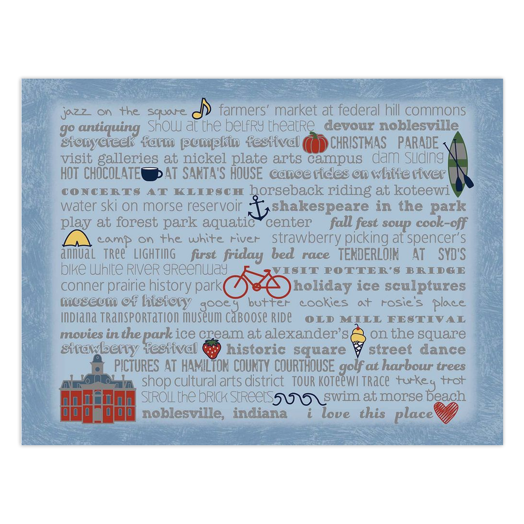 Notecards - Set of 10 Noblesville Bucket List