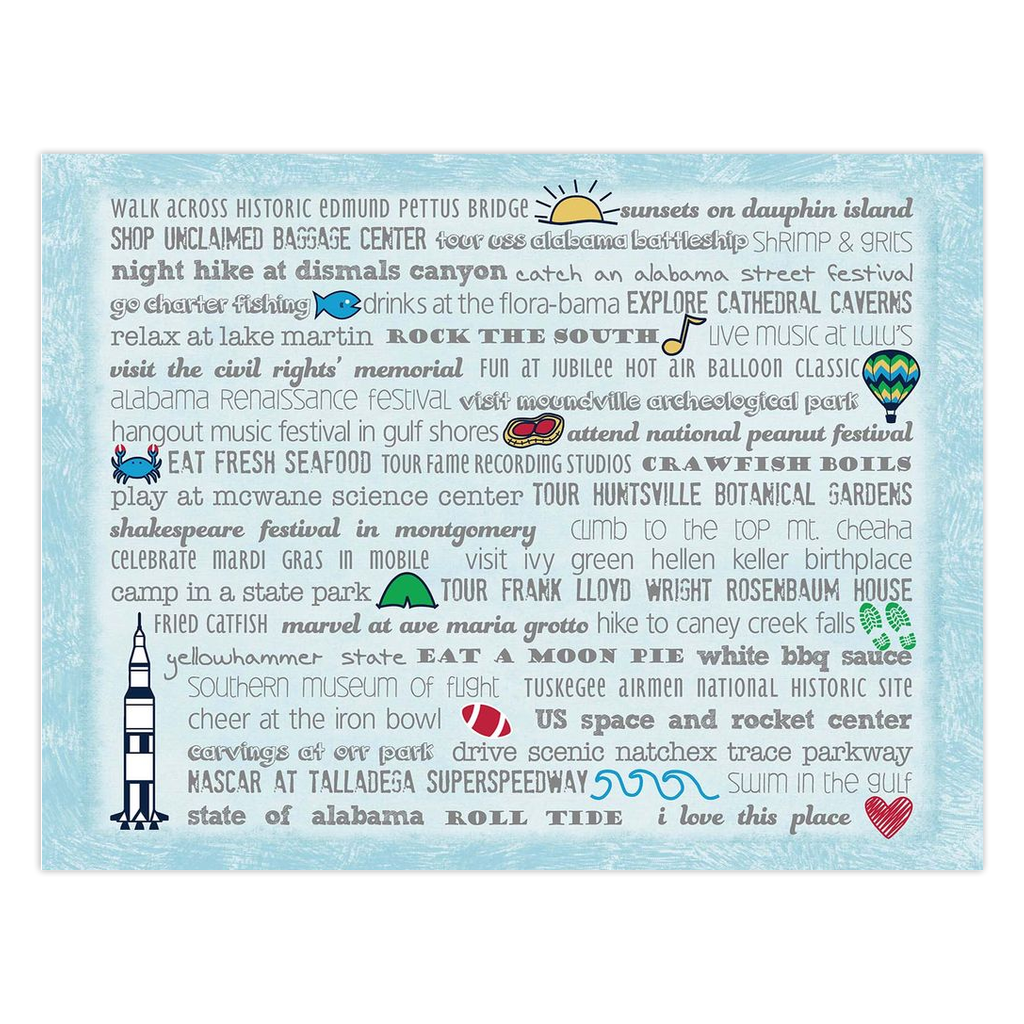 Notecards - Set of 10 Alabama Bucket List