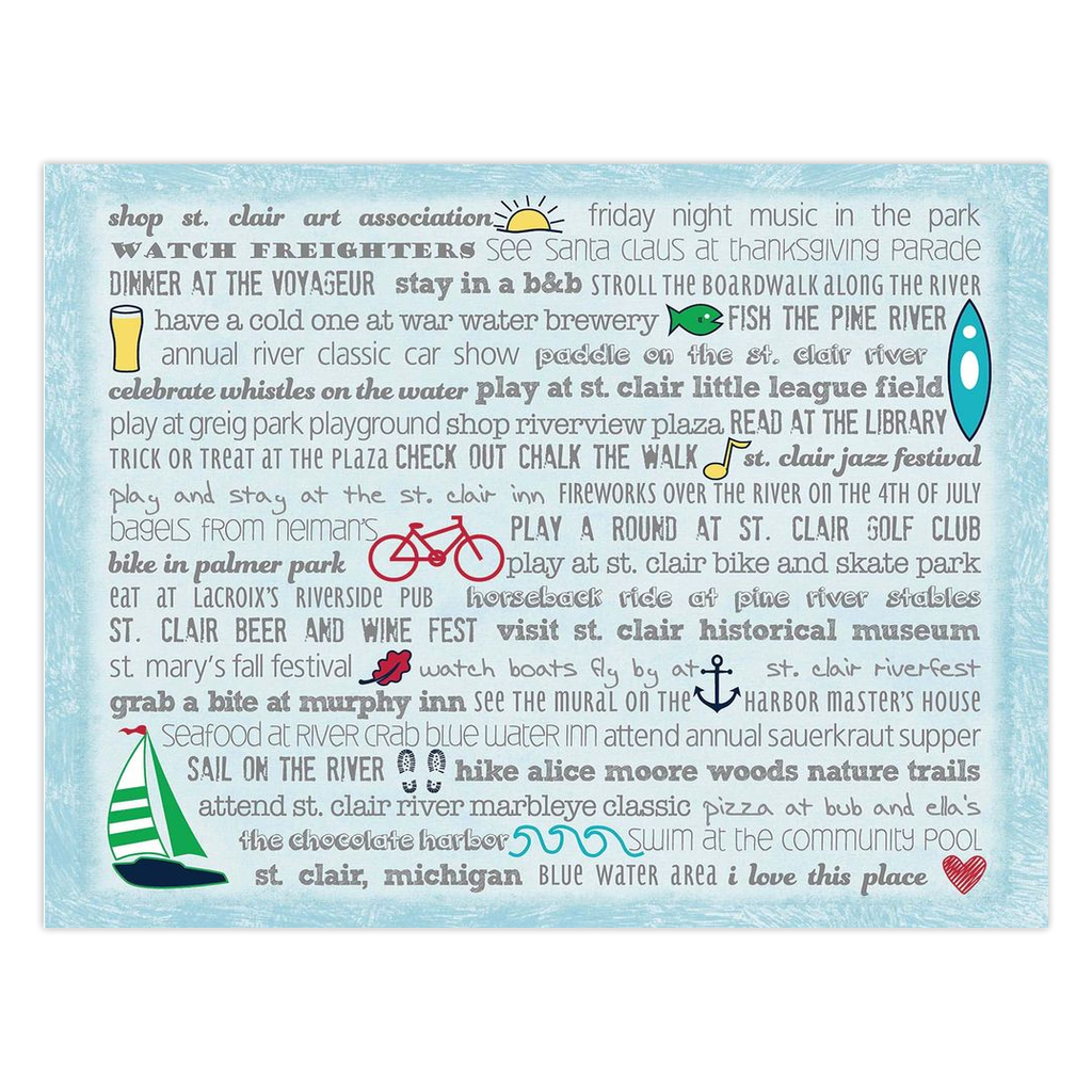 Notecards - Set of 10 St. Clair Bucket List