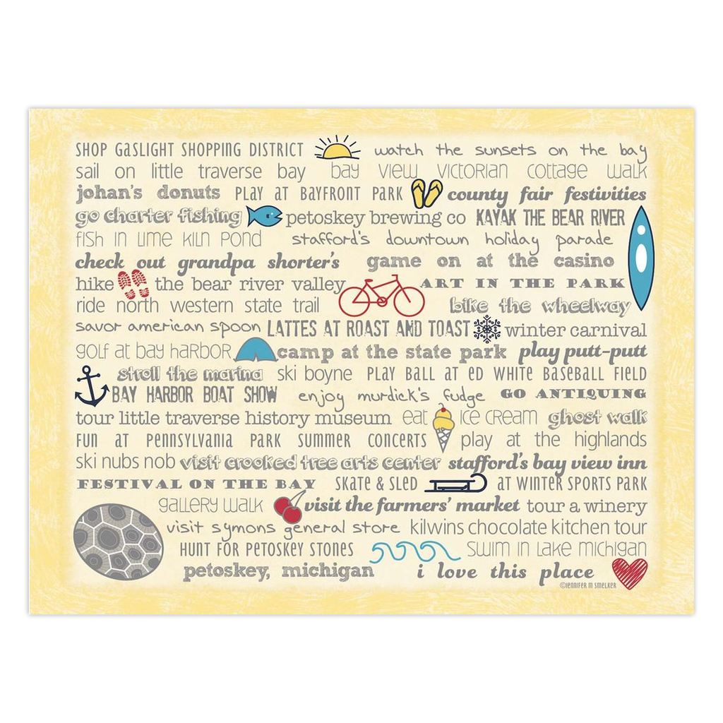 Notecards - Set of 10 Petoskey Bucket List