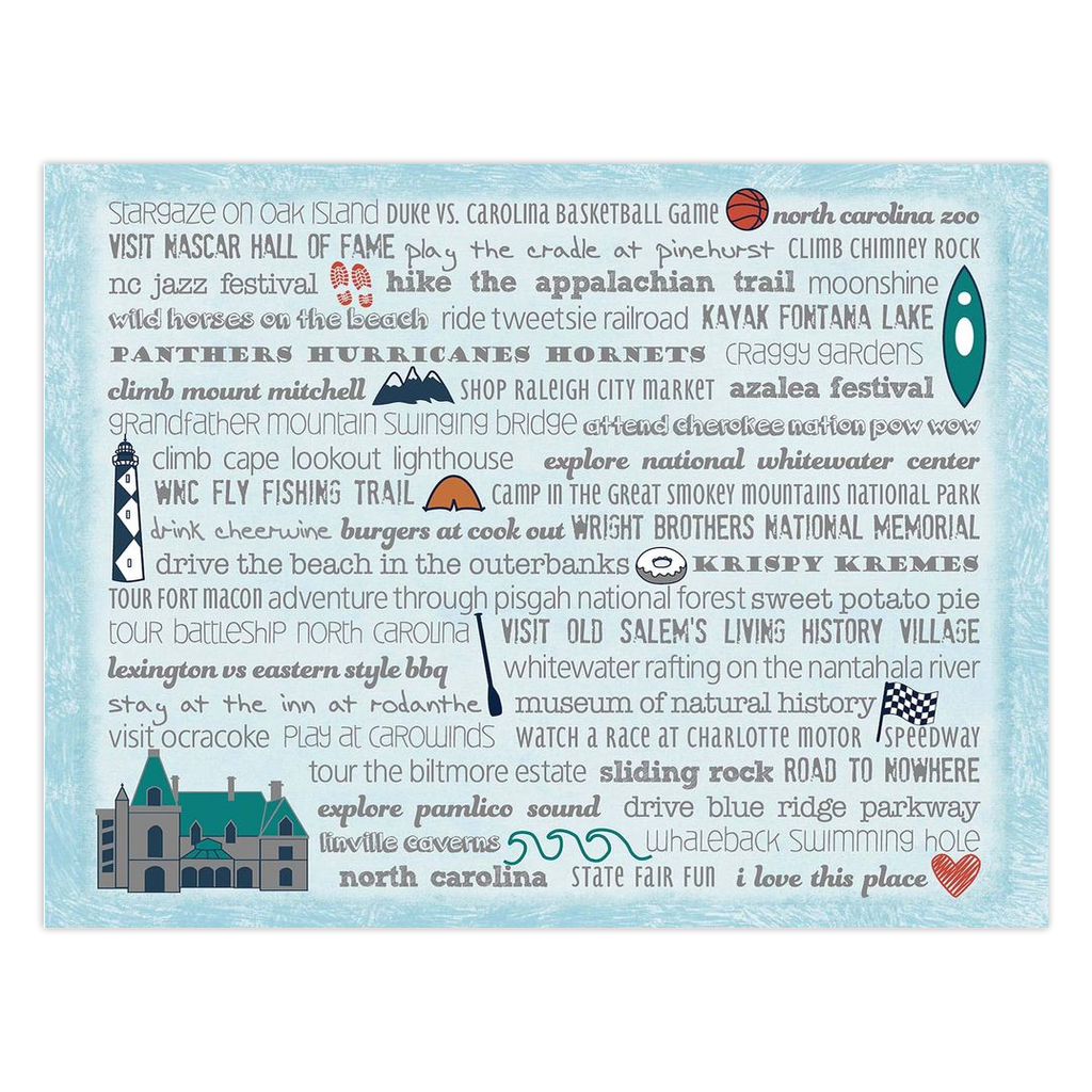Notecards - Set of 10 North Carolina Bucket List