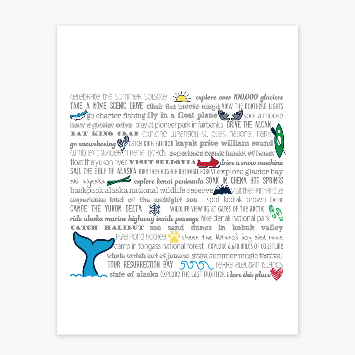 Art Print - Alaska Bucket List - Tandem For Two