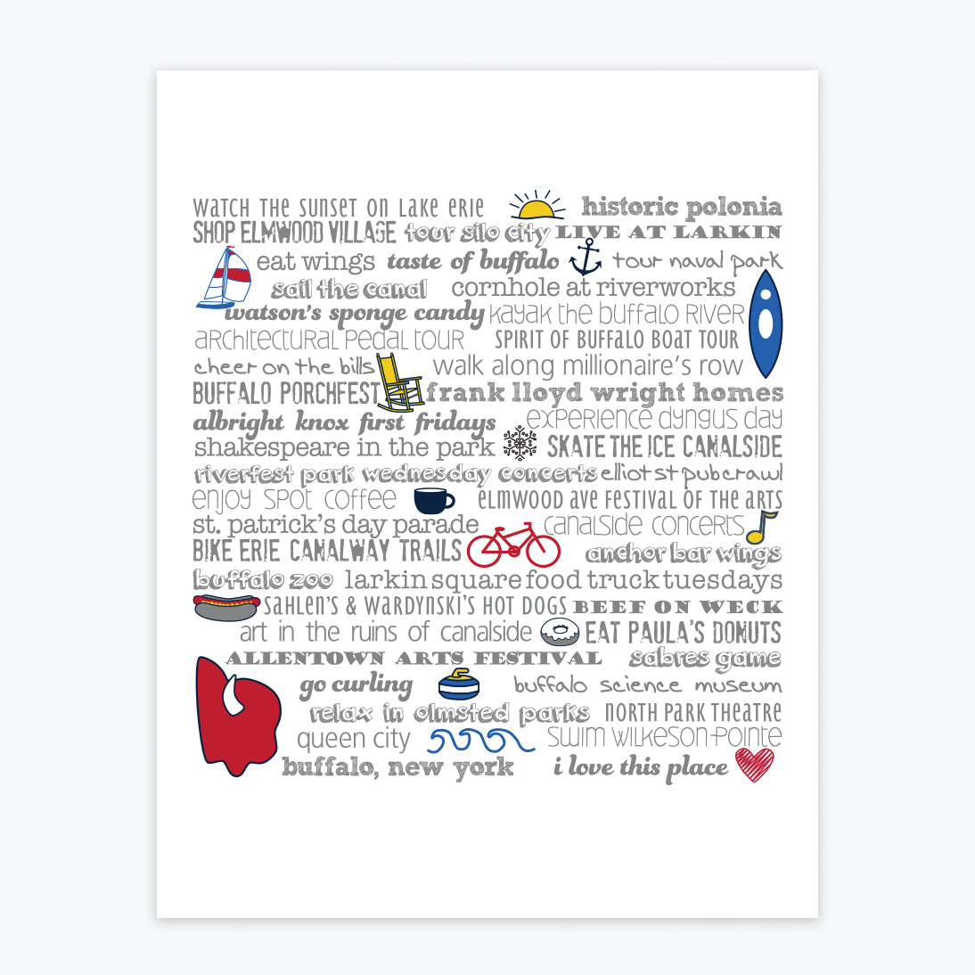 Art Print - Buffalo Bucket List - Tandem For Two