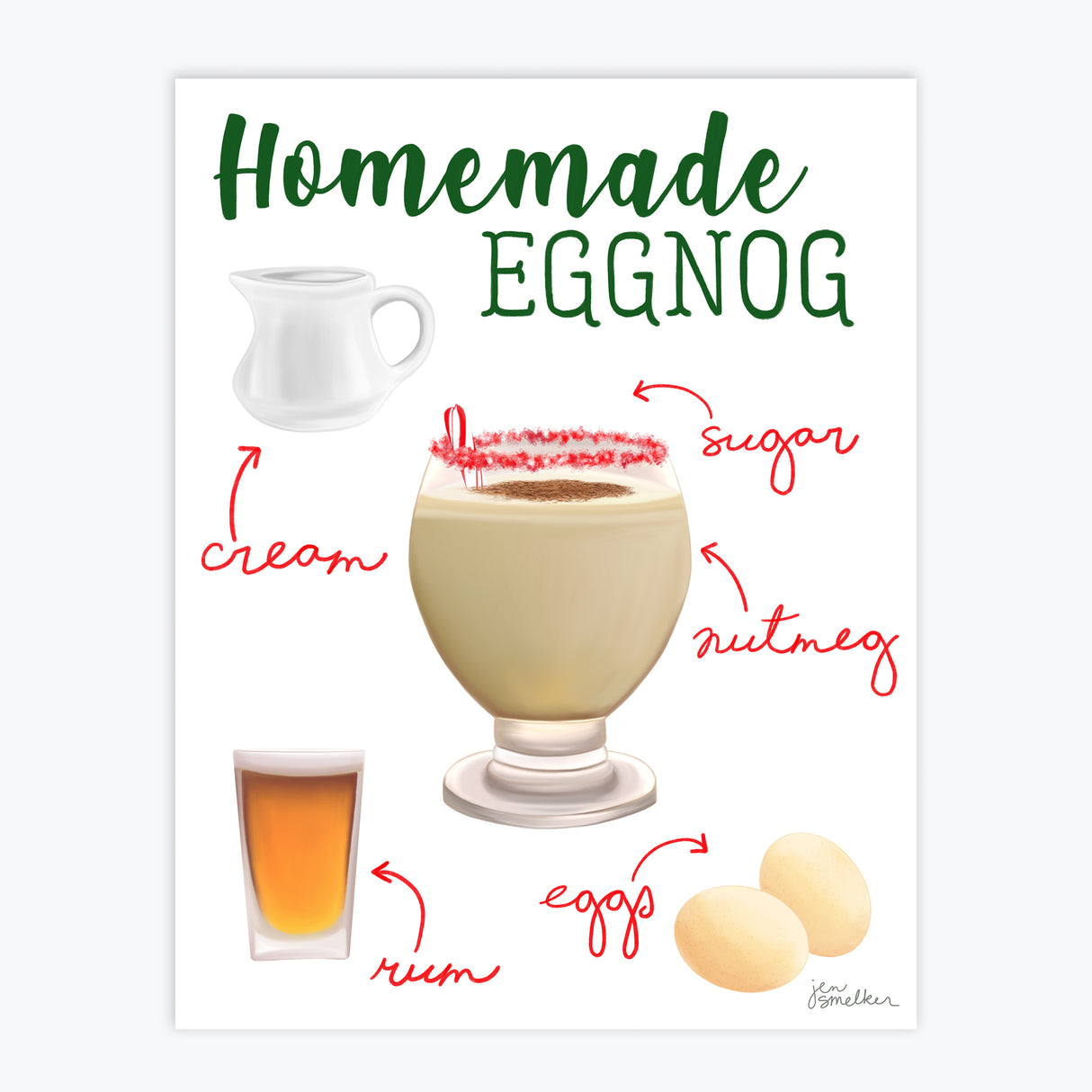 Art Print - Homemade Eggnog